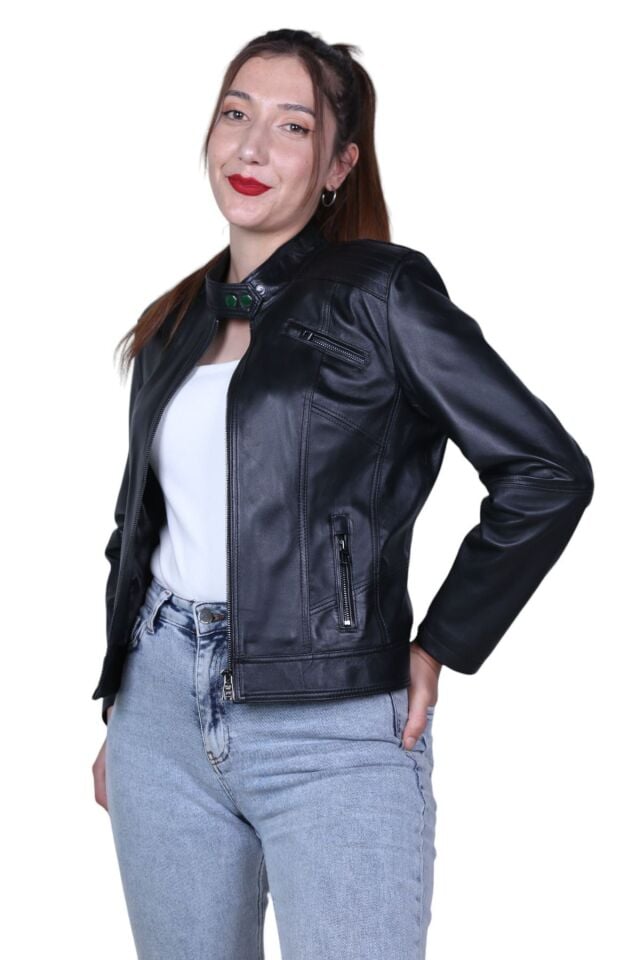 Neslihan Black Hakiki Deri Mont